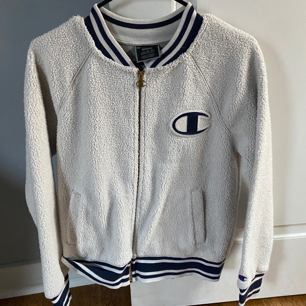 Champion fuzzy bomber jacket